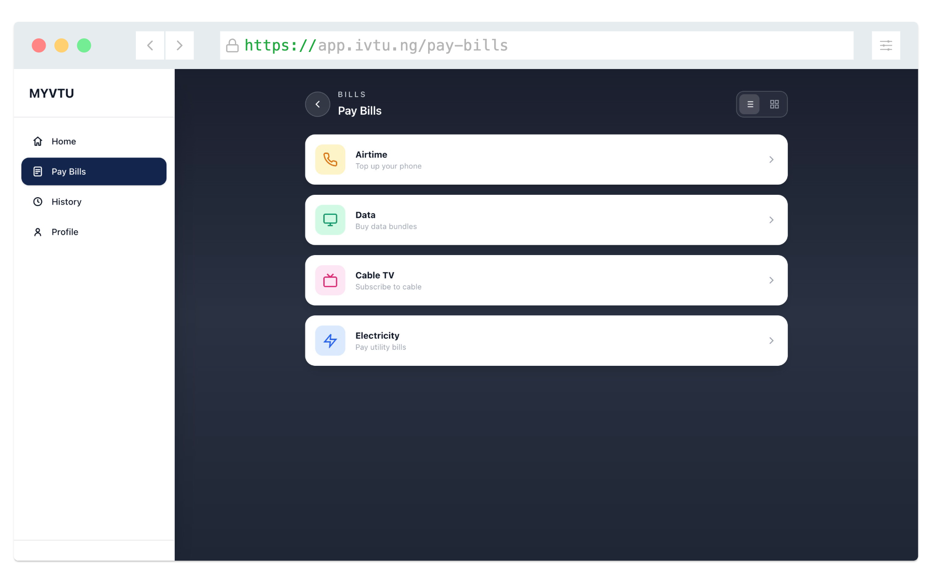 iVTU - Complete VTU and Bills Payment System